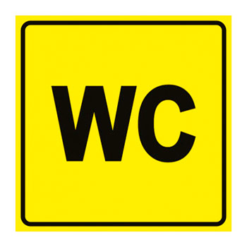 Тактильная пиктограмма «Туалет, WC», ДС57 (полистирол 3 мм, 200х200 мм)